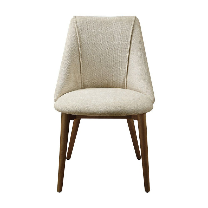 Willene - Side Chair (Set of 2) - Beige Fabric & Walnut - R&R Furniture Gallery (Fountain Valley, CA)