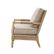 Arm Chair With Open Back Spindle Design, Padded Armrests - R&R Furniture Gallery (Fountain Valley, CA)