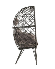 Aeven - Patio Lounge Chair - Light Gray Fabric & Black Wicker - R&R Furniture Gallery (Fountain Valley, CA)