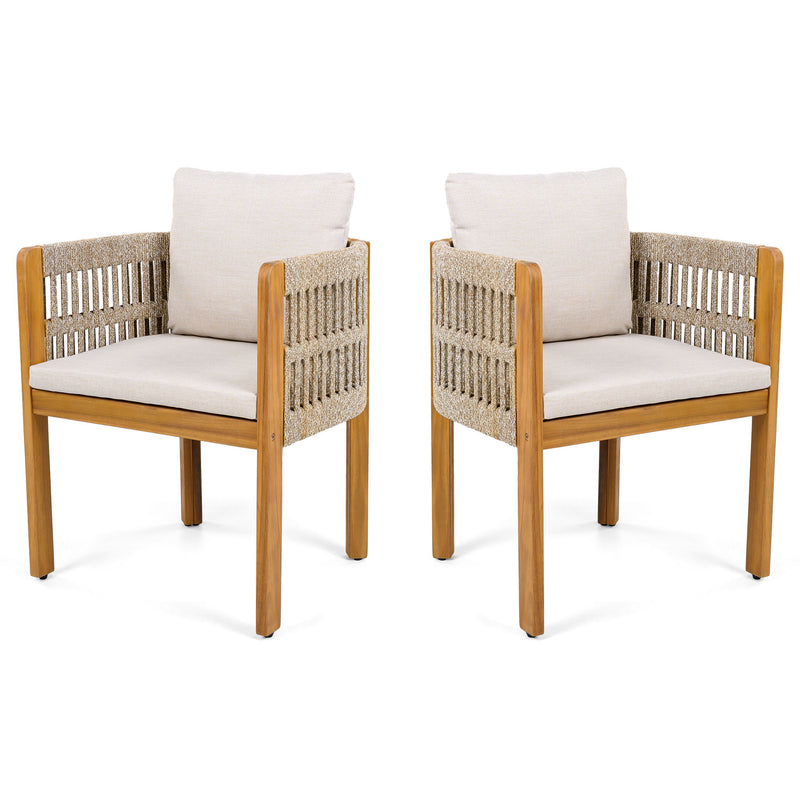 Outdoor Dining Chairs With Mix Rope Handles (Set of 2) - R&R Furniture Gallery (Fountain Valley, CA)