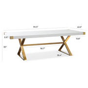 Adeline - Lacquer Dining Table - White - R&R Furniture Gallery (Fountain Valley, CA)