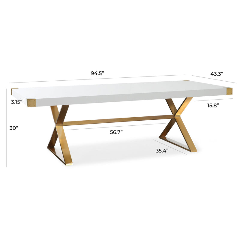 Adeline - Lacquer Dining Table - White - R&R Furniture Gallery (Fountain Valley, CA)