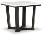 Fostead - Square End Table - White / Espresso - R&R Furniture Gallery (Fountain Valley, CA)