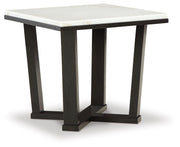 Fostead - Square End Table - White / Espresso - R&R Furniture Gallery (Fountain Valley, CA)