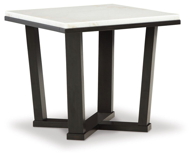 Fostead - Square End Table - White / Espresso - R&R Furniture Gallery (Fountain Valley, CA)