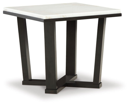Fostead - Square End Table - White / Espresso - R&R Furniture Gallery (Fountain Valley, CA)