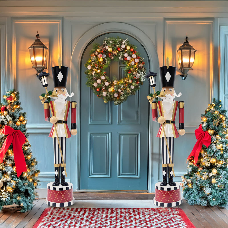 Noble House classic red nutcracker Christmas decoration with timeless design and durable construction, ideal for holiday decor.