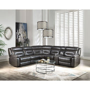 Imogen - Power Motion Sectional Sofa With USB - Gray Leather-Aire - R&R Furniture Gallery (Fountain Valley, CA)