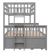DreamHaus bunk bed with twin size trundle and built-in drawers, featuring sturdy wood construction and modern design.
