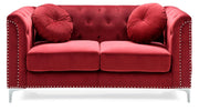 Glory Furniture stylish sloped arm loveseat in neutral fabric with plush cushions, perfect for a cozy living room setting