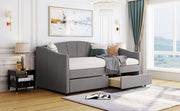 Upholstered Daybed With Two Drawers And Wood Slat - R&R Furniture Gallery (Fountain Valley, CA)