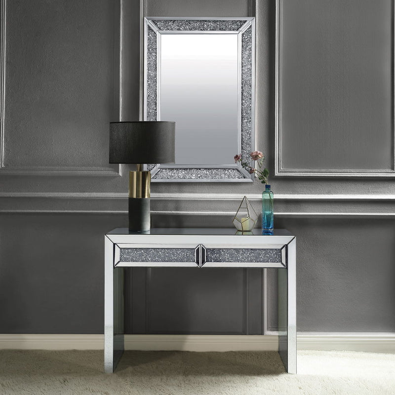 Noralie - Console Table Faux Diamonds - Mirrored - R&R Furniture Gallery (Fountain Valley, CA)