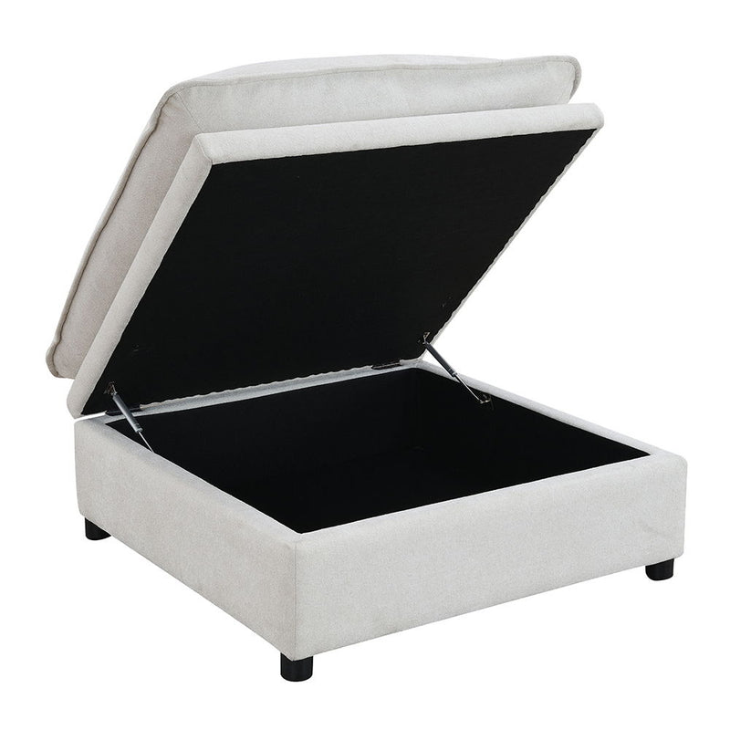 Marisa - Modular Ottoman With Storage - Beige Boucle - R&R Furniture Gallery (Fountain Valley, CA)