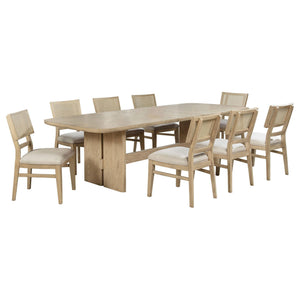 Kailani 9-piece Rectangular Wood Dining Table Set Beige Oak