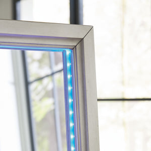 Evesen - Floor Standing Mirror With Storage - Champagne - R&R Furniture Gallery (Fountain Valley, CA)