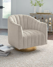 Penzlin - Swivel Accent Chair - Pearl - R&R Furniture Gallery (Fountain Valley, CA)