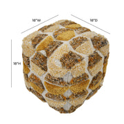 Sawyer - Tufted Pouf - Gold - R&R Furniture Gallery (Fountain Valley, CA)