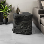 Black 8th Street indoor-outdoor accent table with sleek design, perfect for living rooms or patio spaces.