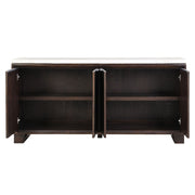 Edwyn - Server With Marble Top - Natural Marble Top & Espresso Finish - R&R Furniture Gallery (Fountain Valley, CA)