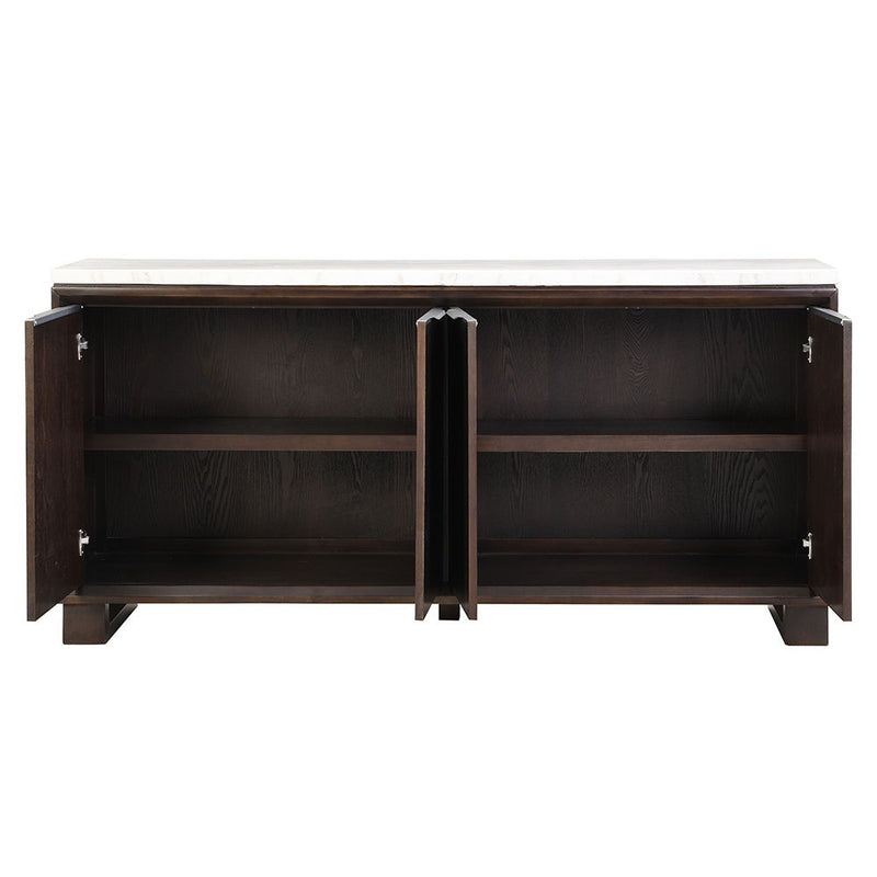 Edwyn - Server With Marble Top - Natural Marble Top & Espresso Finish - R&R Furniture Gallery (Fountain Valley, CA)
