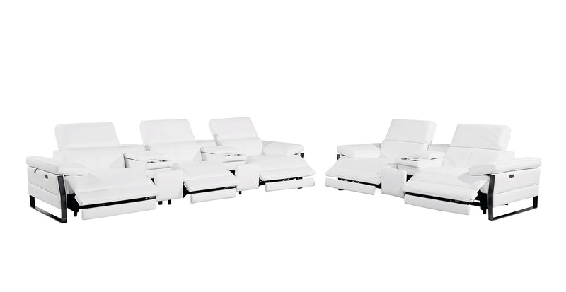 1246 - Modular Power Reclining Dual Console Sofa And Console Loveseat Set With Power Headrests - R&R Furniture Gallery (Fountain Valley, CA)