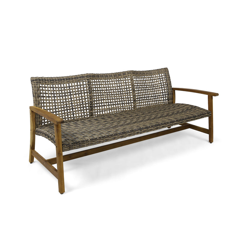 Outdoor 3 Seater Sofa With Rattan Cover - Gray - R&R Furniture Gallery (Fountain Valley, CA)