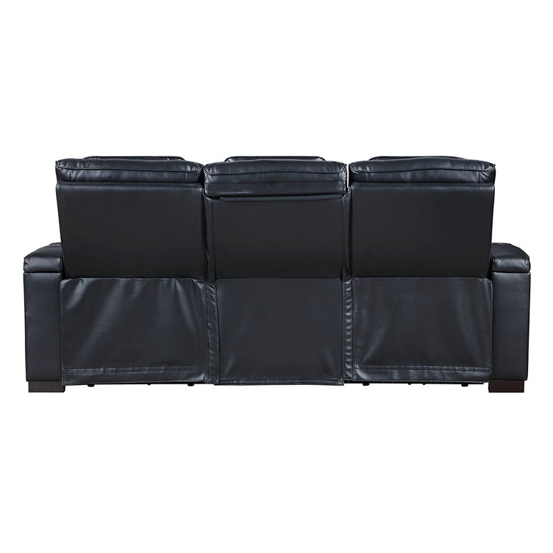 Ephron - Power Motion Sofa With Dropdown Table, Wireless Charging, Reading Light, Power Headrests & LED - Black - R&R Furniture Gallery (Fountain Valley, CA)