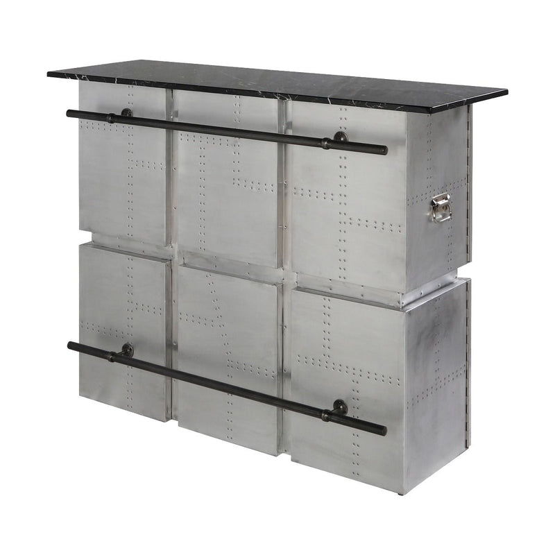 Brancaster - Bar Table With Marble Top - Marble Top & Aluminum - R&R Furniture Gallery (Fountain Valley, CA)