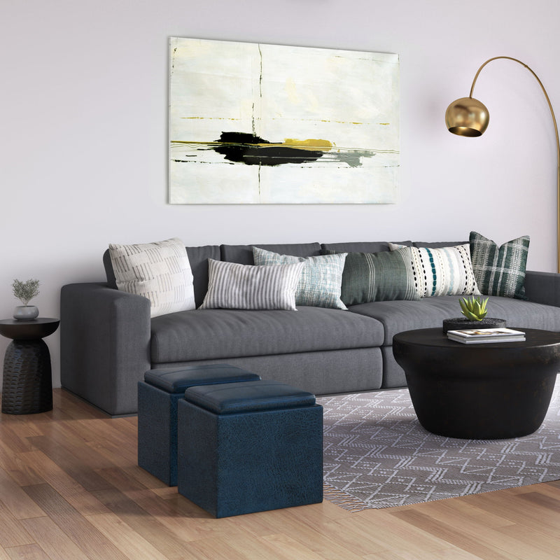 Rockwood - Upholstered Cube Storage Ottoman With Tray - R&R Furniture Gallery (Fountain Valley, CA)