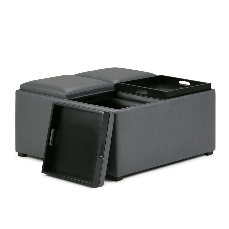 Avalon - Square Coffee Table, Storage Ottoman - R&R Furniture Gallery (Fountain Valley, CA)