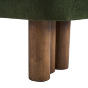 Indoor upholstered dining bench by Noble House with a padded seat and wooden legs, ideal for modern dining rooms.