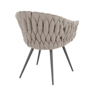 Lumi Source Matisse braided contemporary counter height chair with wooden legs and woven seat in a modern design.
