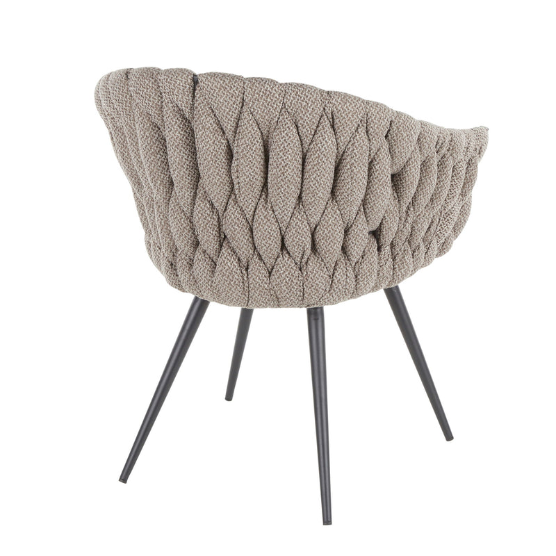 Lumi Source Matisse braided contemporary counter height chair with wooden legs and woven seat in a modern design.