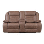 Lucius - Console Reclining Loveseat With Manual Recline - Brown