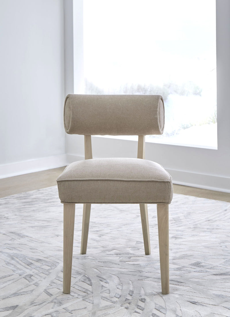 Magnolia Wood Frame Upholstered Dining Chair in Brown Sugar Chenille