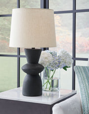 Scarbot - Paper Table Lamp (Set of 2) - Distressed Black - R&R Furniture Gallery (Fountain Valley, CA)
