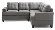 Glory Furniture Sandridge stationary sectional with plush cushions and fabric upholstery, shown in a modern living room setting.
