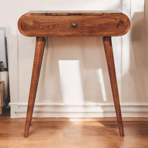 Mini Dressing Table With Foldable Mirror - Caramel - R&R Furniture Gallery (Fountain Valley, CA)