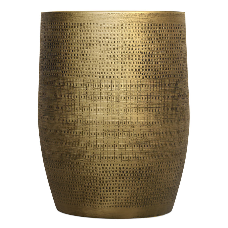 Johnsen Morse Pattern Accent Table in antique brass with intricate design, perfect for stylish home decor.
