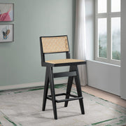 Keira - Bar Stool (Set of 2) - Black / Rattan - R&R Furniture Gallery (Fountain Valley, CA)