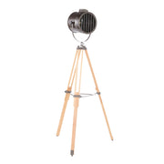 Lumi Source Ahoy industrial floor lamp with natural and antique finish, featuring a tall metal frame and adjustable arm.