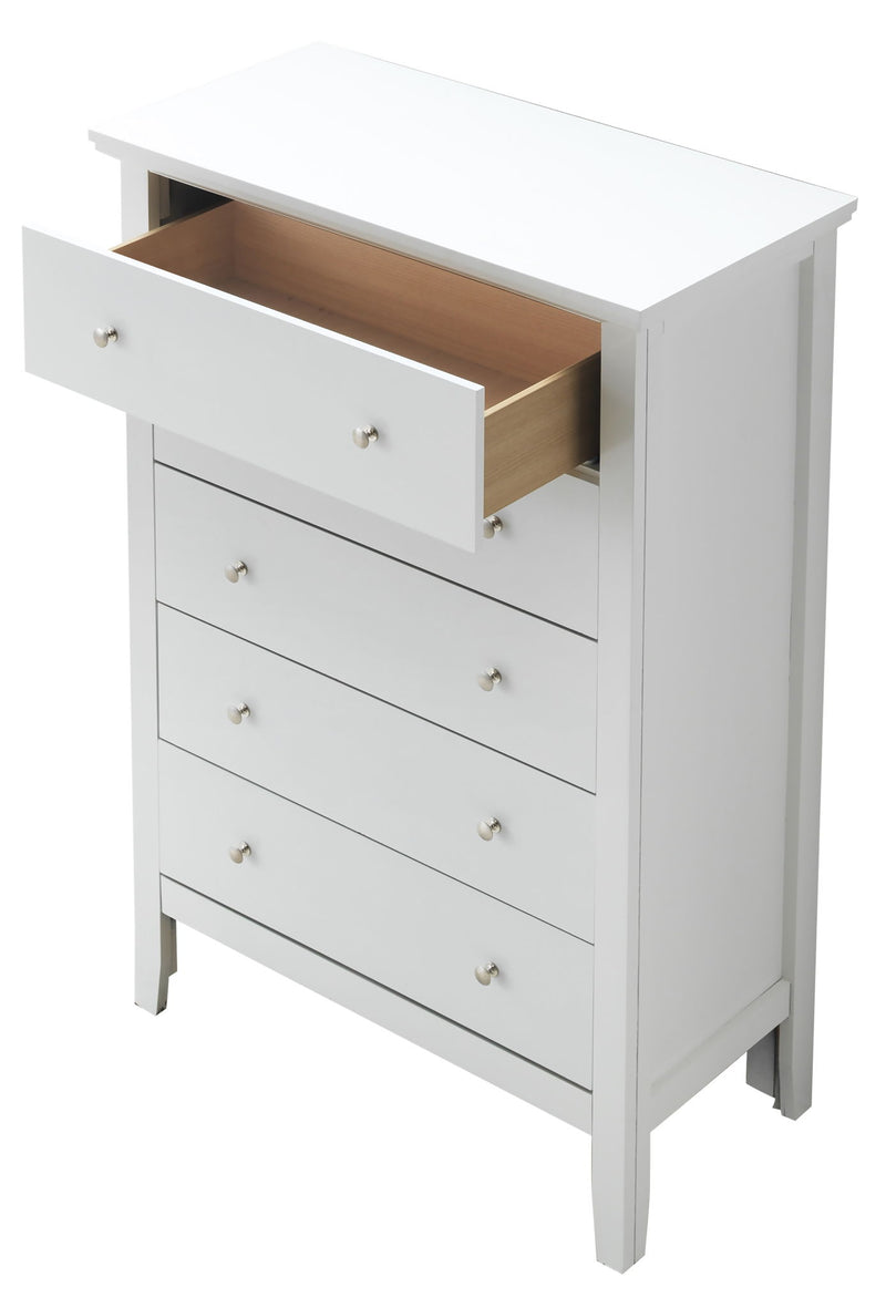 Glory Furniture Primo accent chest with a sleek wooden finish, featuring storage drawers and modern design for living room decor