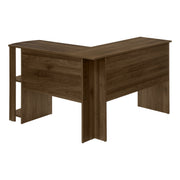 Computer Desk, Home Office, Corner, Storage Shelves, L Shape, Laptop, Contemporary & Modern - Walnut - R&R Furniture Gallery (Fountain Valley, CA)