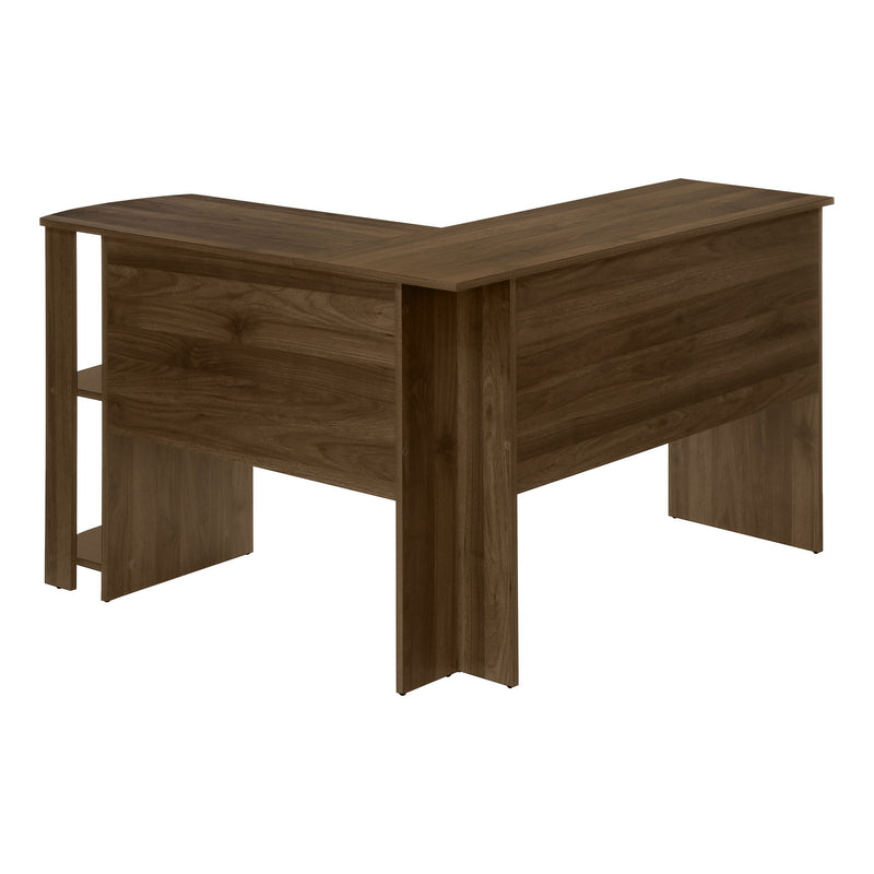 Computer Desk, Home Office, Corner, Storage Shelves, L Shape, Laptop, Contemporary & Modern - Walnut - R&R Furniture Gallery (Fountain Valley, CA)