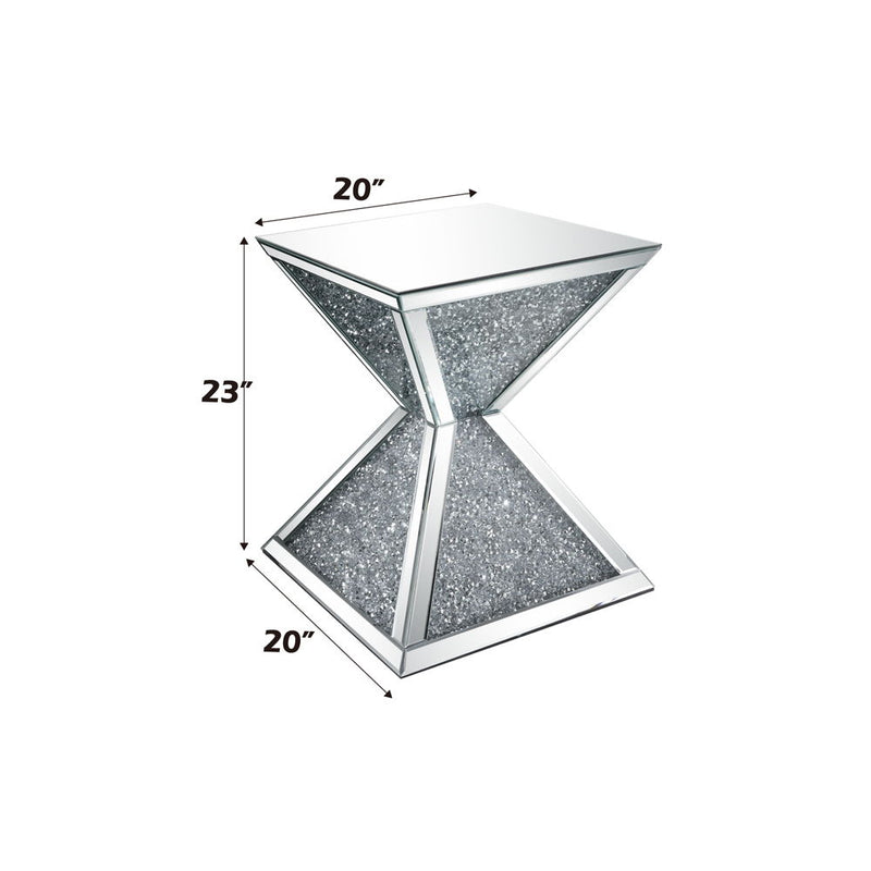 Noralie - End Table With Faux Diamonds - Mirrored - R&R Furniture Gallery (Fountain Valley, CA)