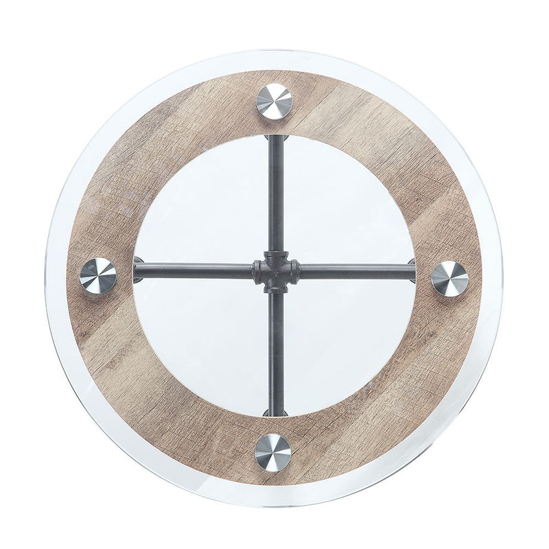 Brantley - End Table - Clear Glass & Sandy Gray - R&R Furniture Gallery (Fountain Valley, CA)
