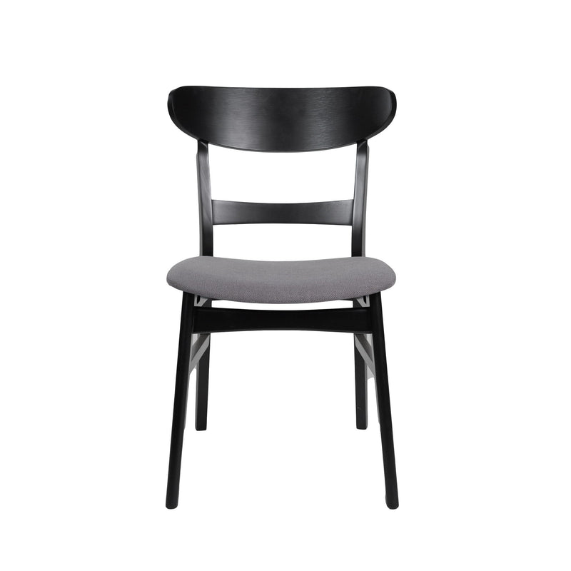 Modern Noble House dining side chair with upholstered seat and wooden frame, shown from a front angle.