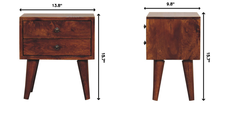 Mini Modern Bedside Table - Chestnut - R&R Furniture Gallery (Fountain Valley, CA)