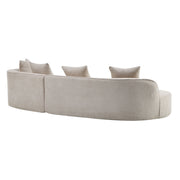 Elegant Noble House curved sectional sofa with plush foam cushions, showcasing a modern stationary sofa design with stylish upholstery.