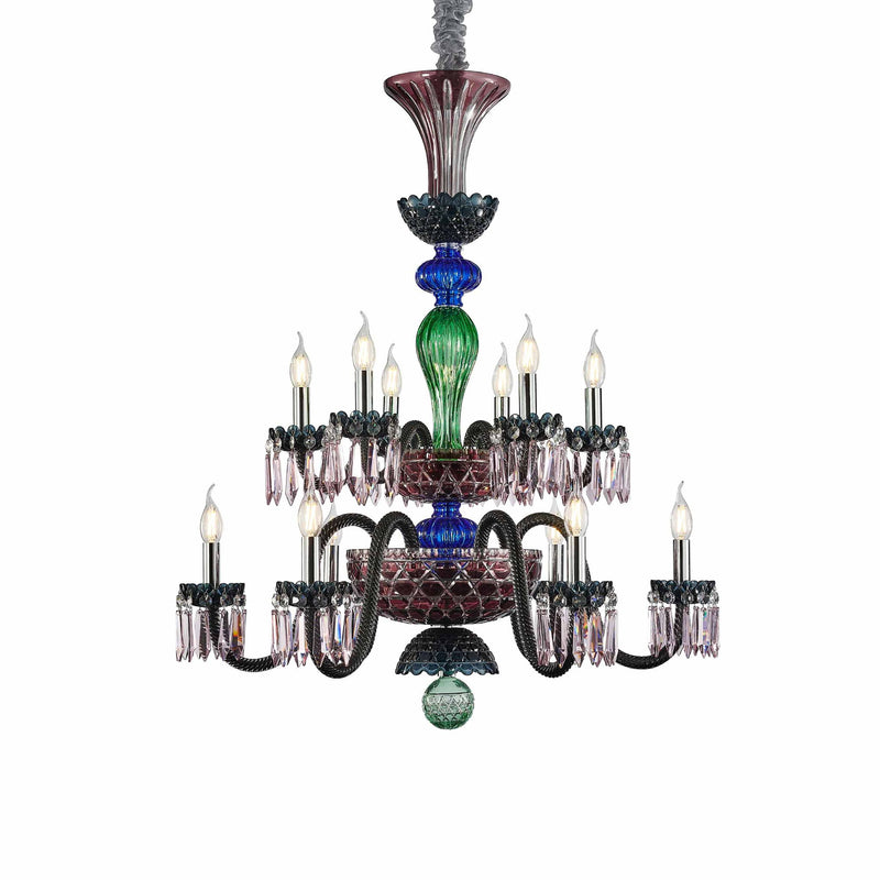 Michael Amini Lighting - Noir 12-Light Traditional Crystal Chandelier - Black